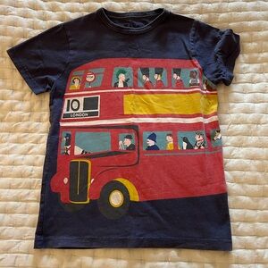VGUC Mini Boden Double Decker Bus Graphic Tee Size 7-8
